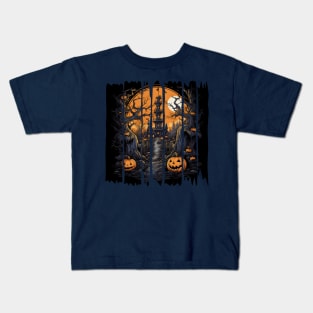 Halloween Night at the Haunted House Kids T-Shirt